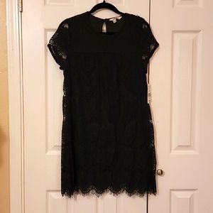 Speechless black dress with lace overlay